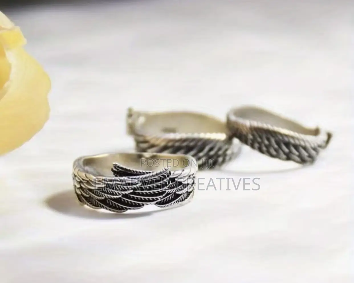 Adjustable Guardian Angel Wings Ring • Men's Ring •
