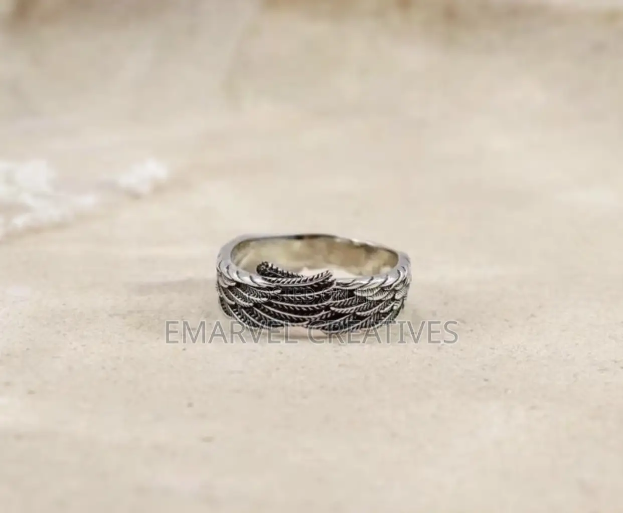 Adjustable Guardian Angel Wings Ring • Men's Ring •