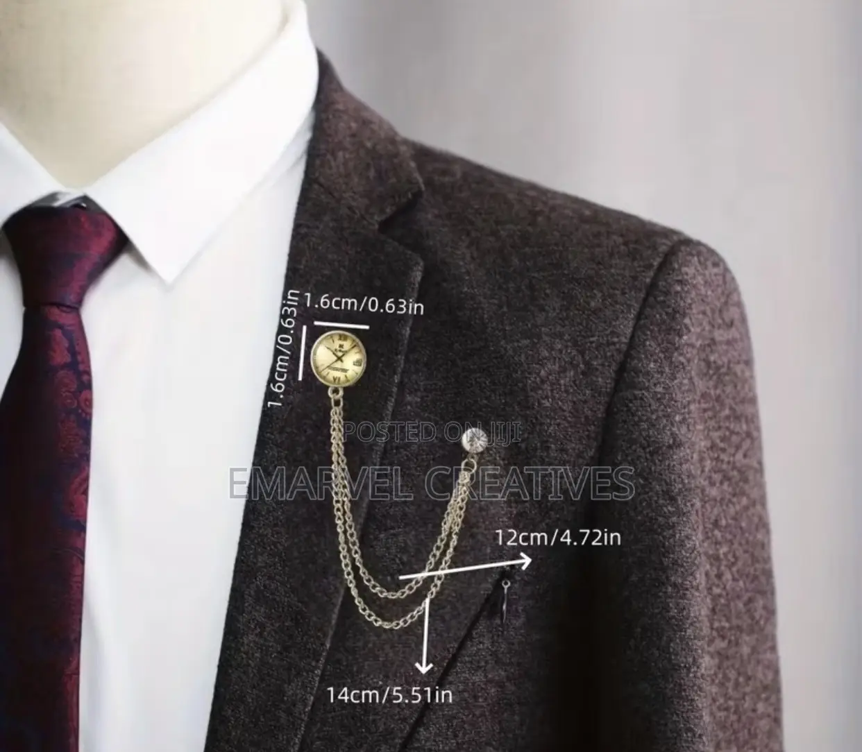 Alloy European and American Style Fashionable Watch-Shaped Brooch