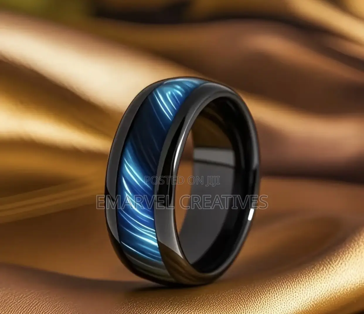 Black Titanium 304l Stainless Steel, Men's Ring