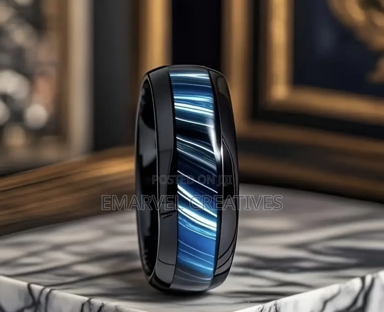 Black Titanium 304l Stainless Steel, Men's Ring