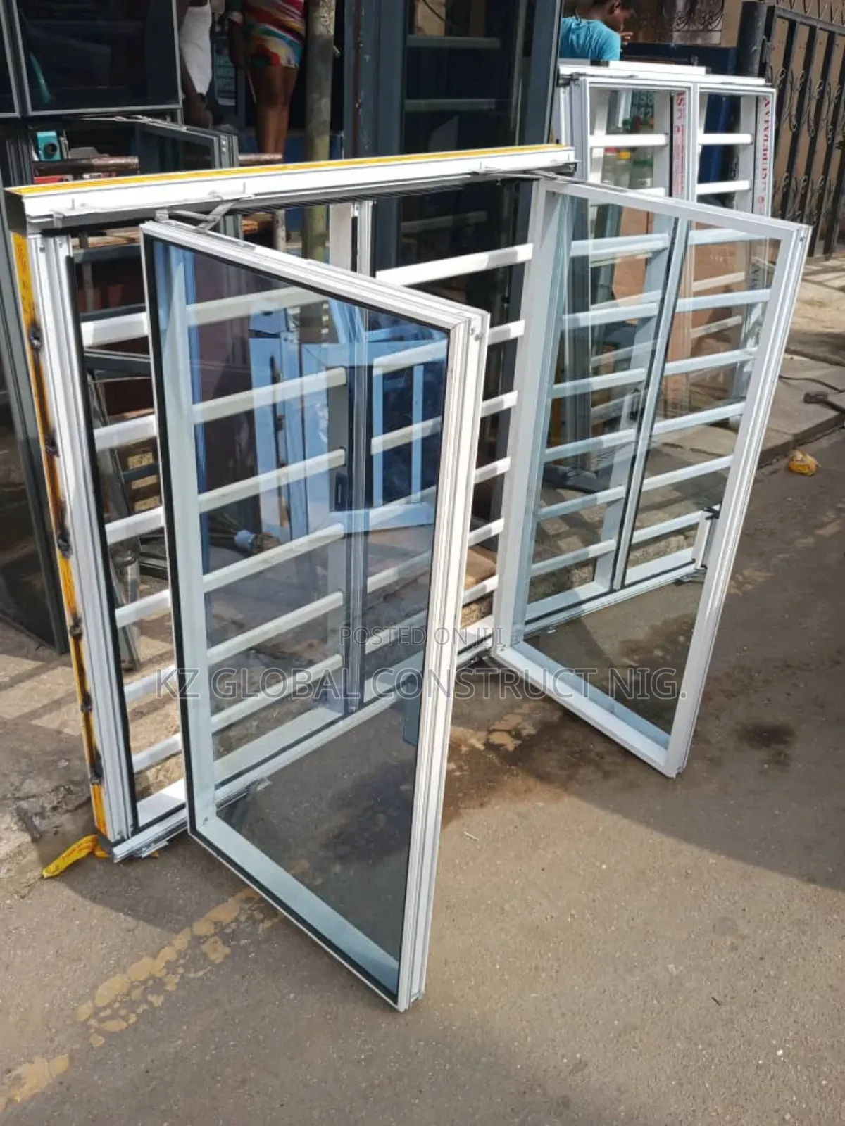 Frameless Window With Burglary and Net