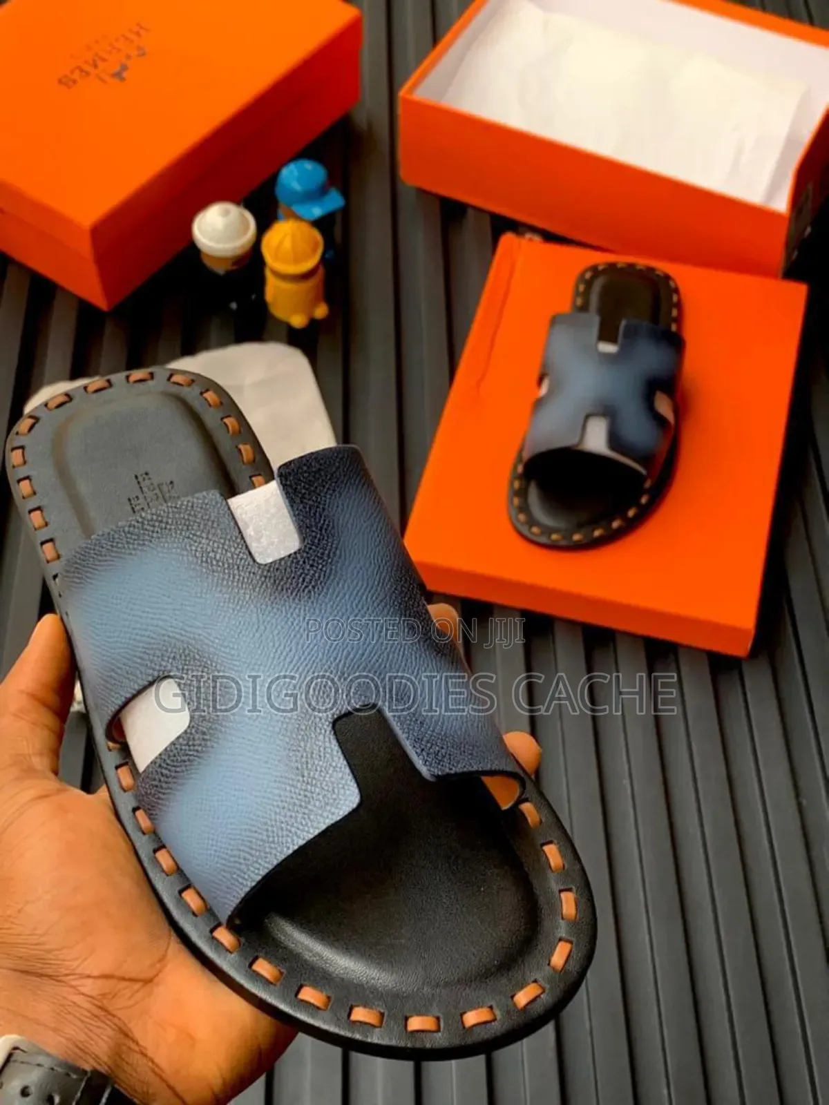 Hermes Stitched Leather Chappals