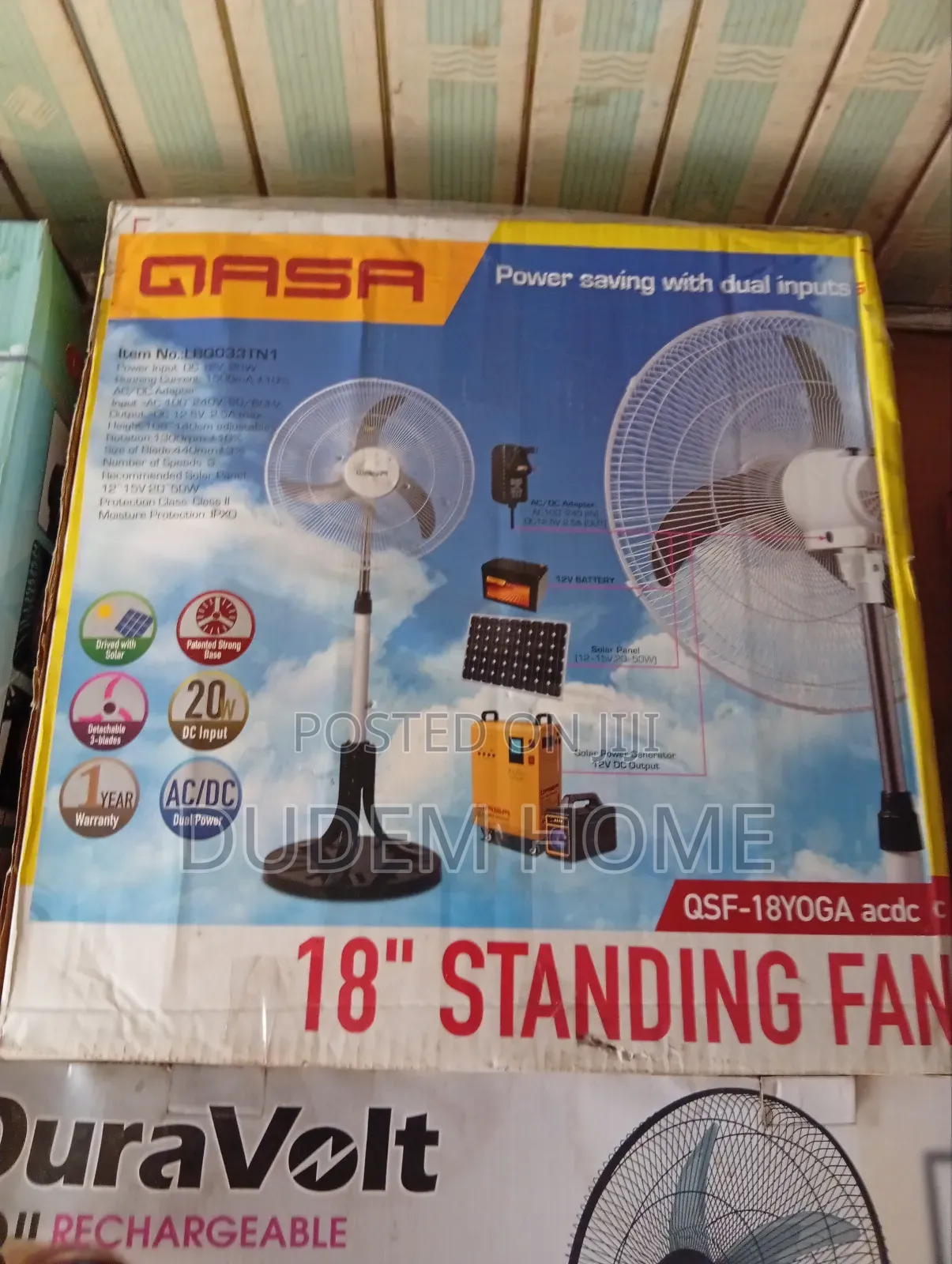Qasa Inverter Standing Fan 18 Inches 20watt