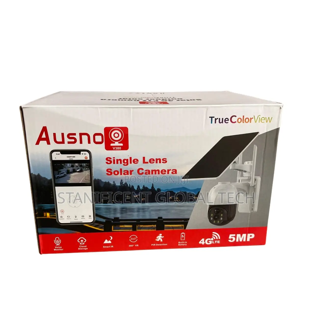Ausno 5mp 4g Single Lens Solar PTZ Camera With Auto Tracking (V380)