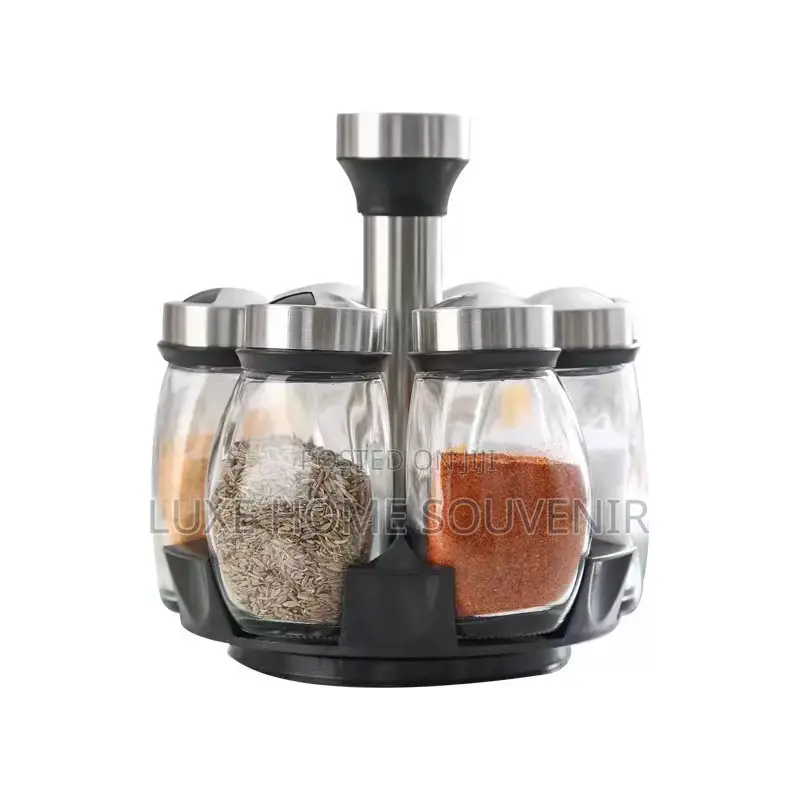 360 Degree Rotating Spice Rack With 6 Bottle
