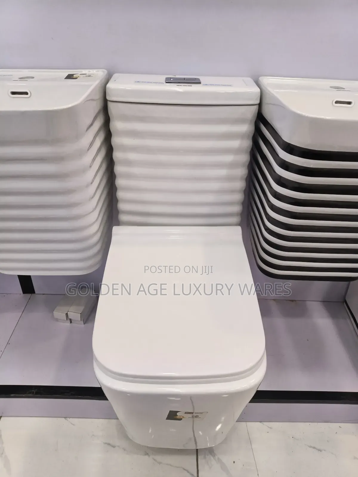 Rimed Body Plain White Executive Wc Set With Wash Hand Basin