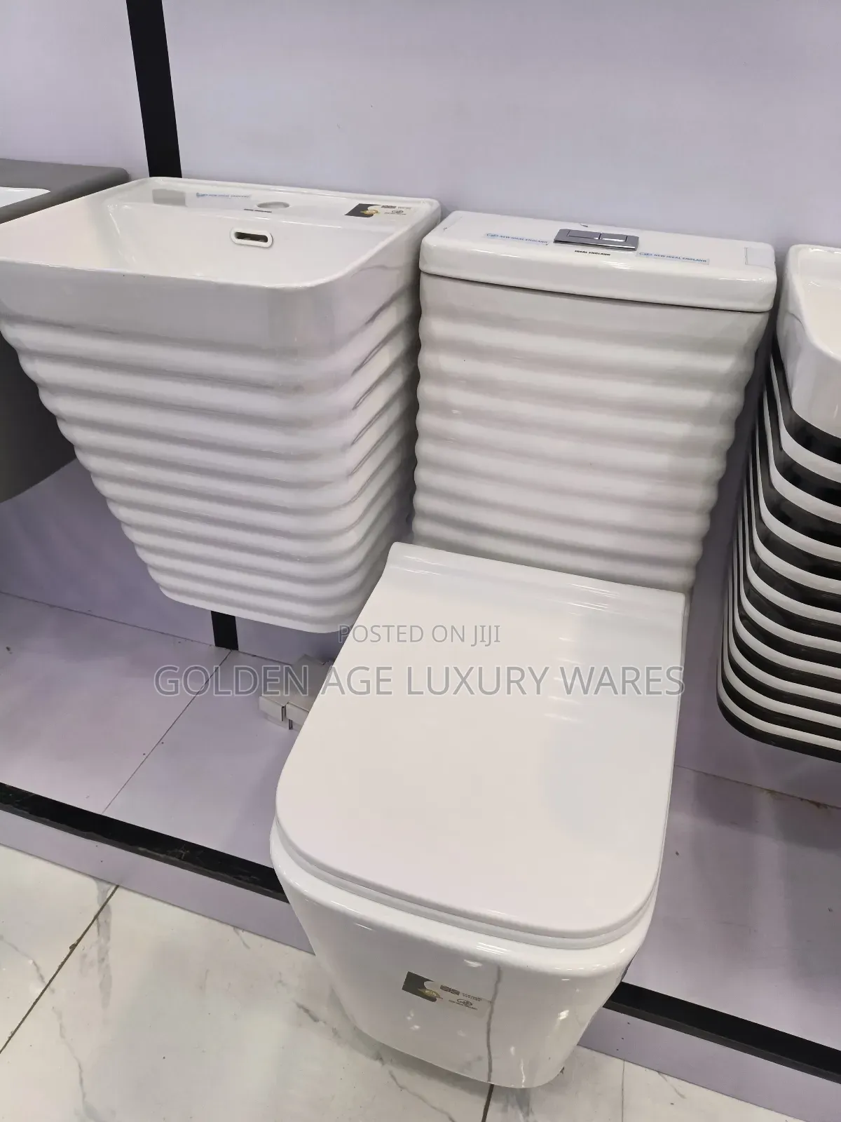 Rimed Body Plain White Executive Wc Set With Wash Hand Basin
