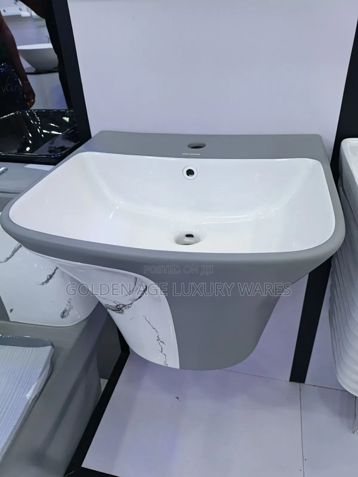 Luxury Grey and Marble With Executive Wc Set With Wash Hand Basin