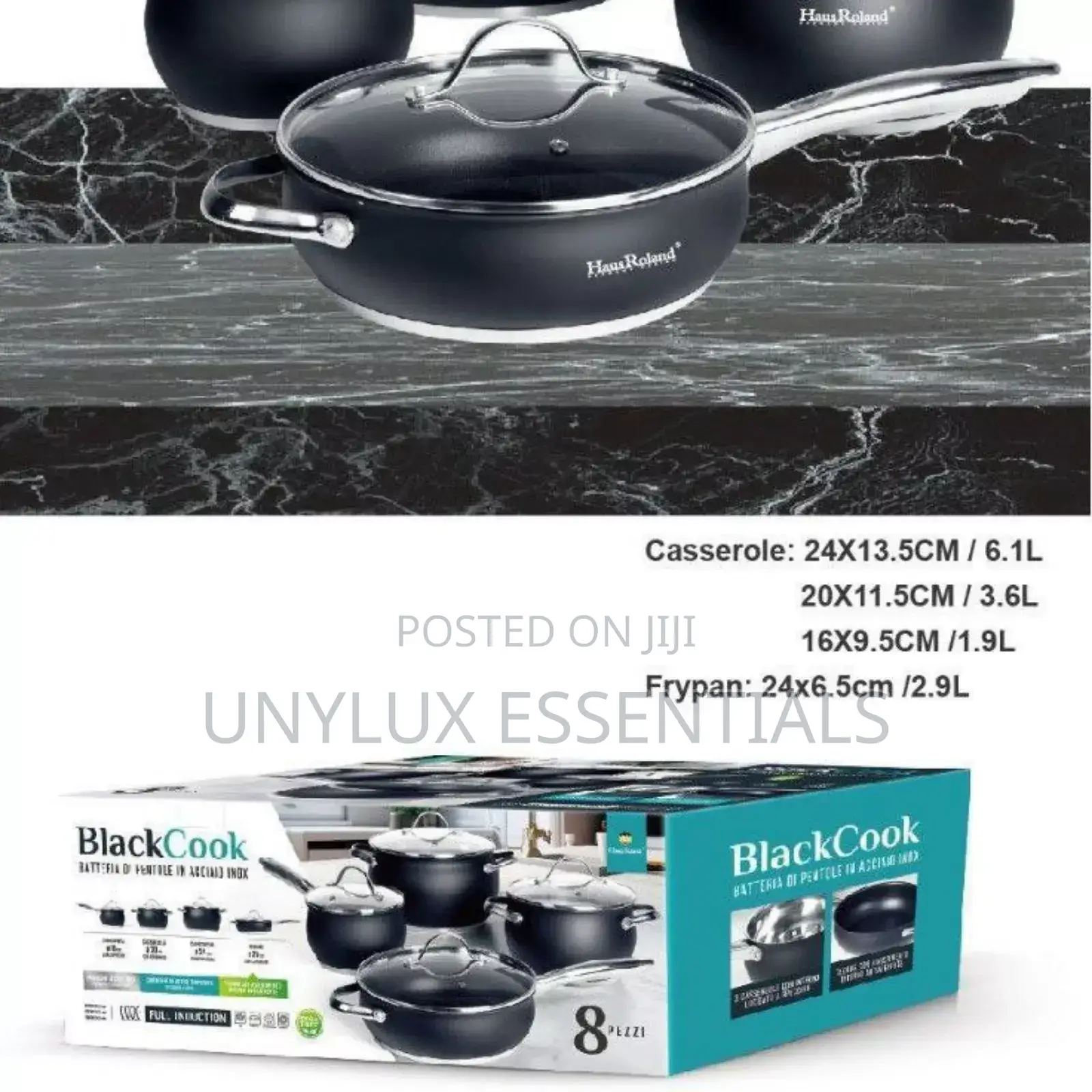 Black Cook Stainless Cookware Set