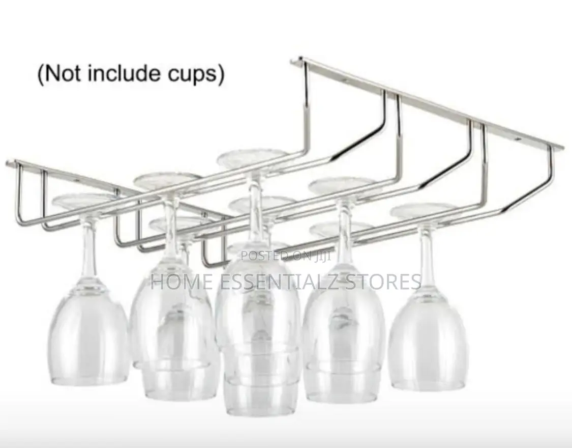 Under Cabinet Crystal Glass Holder - Stainless Steel Glass Cups Holder