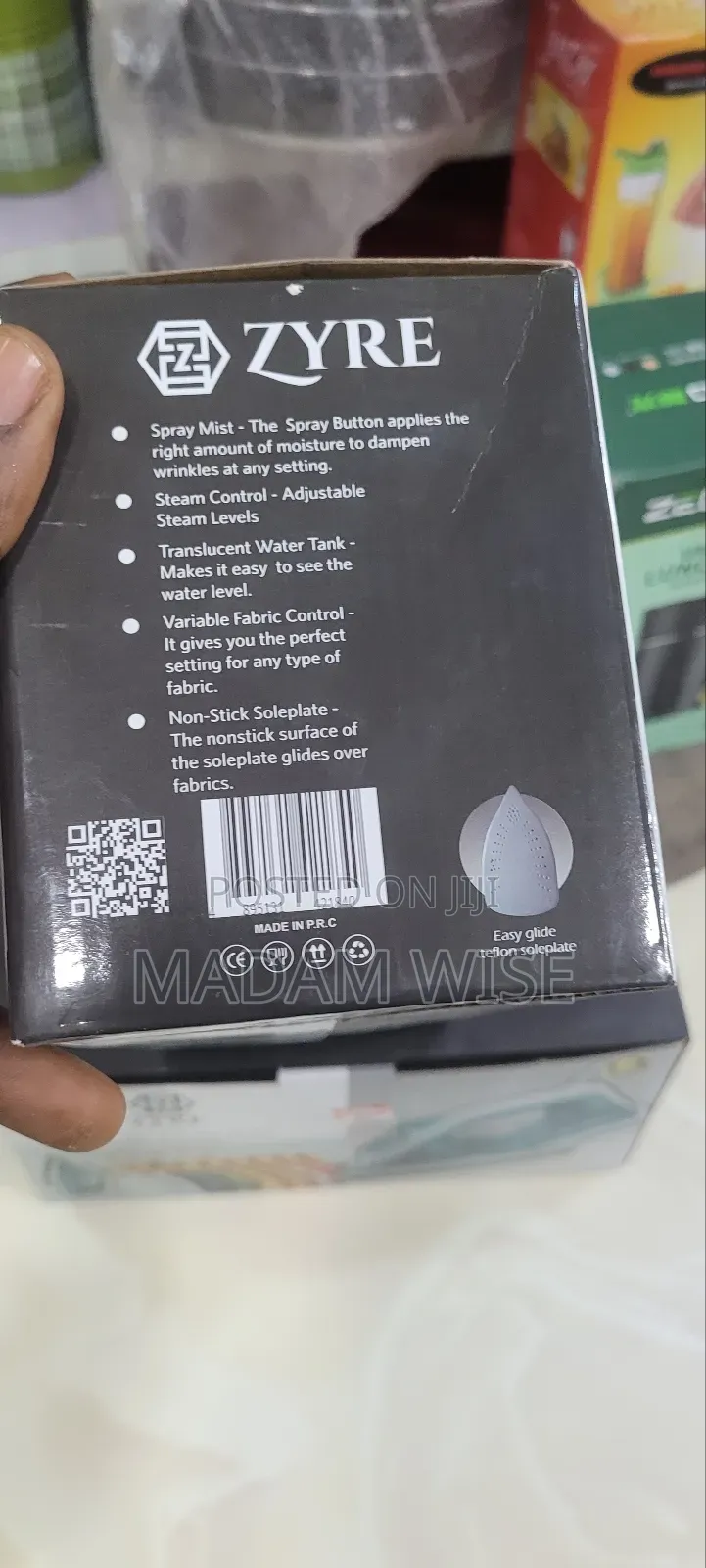 Electric Steam Iron With Teflon Soleplate
