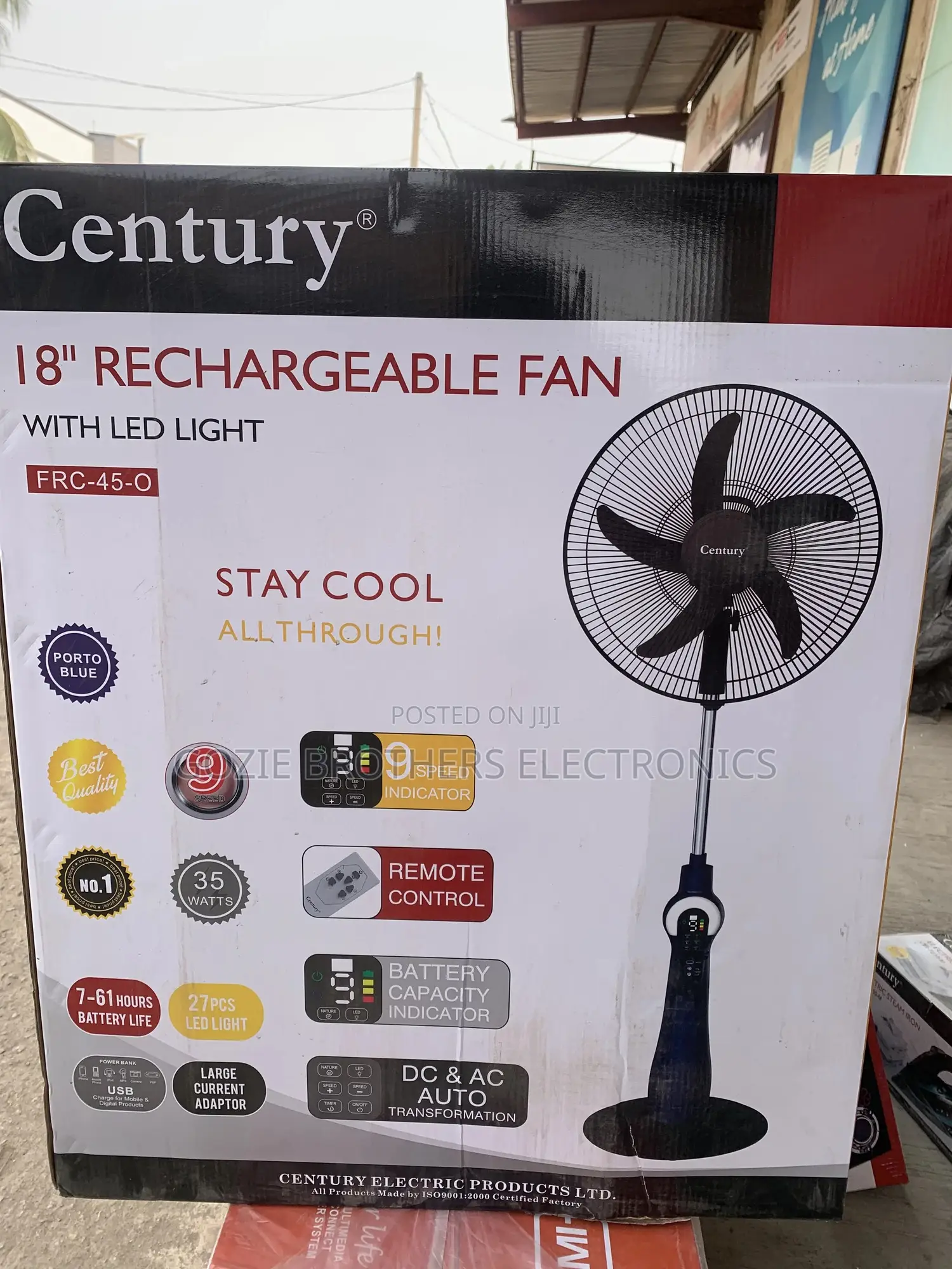 Century 18 Inches Rechargeable Standing Fan