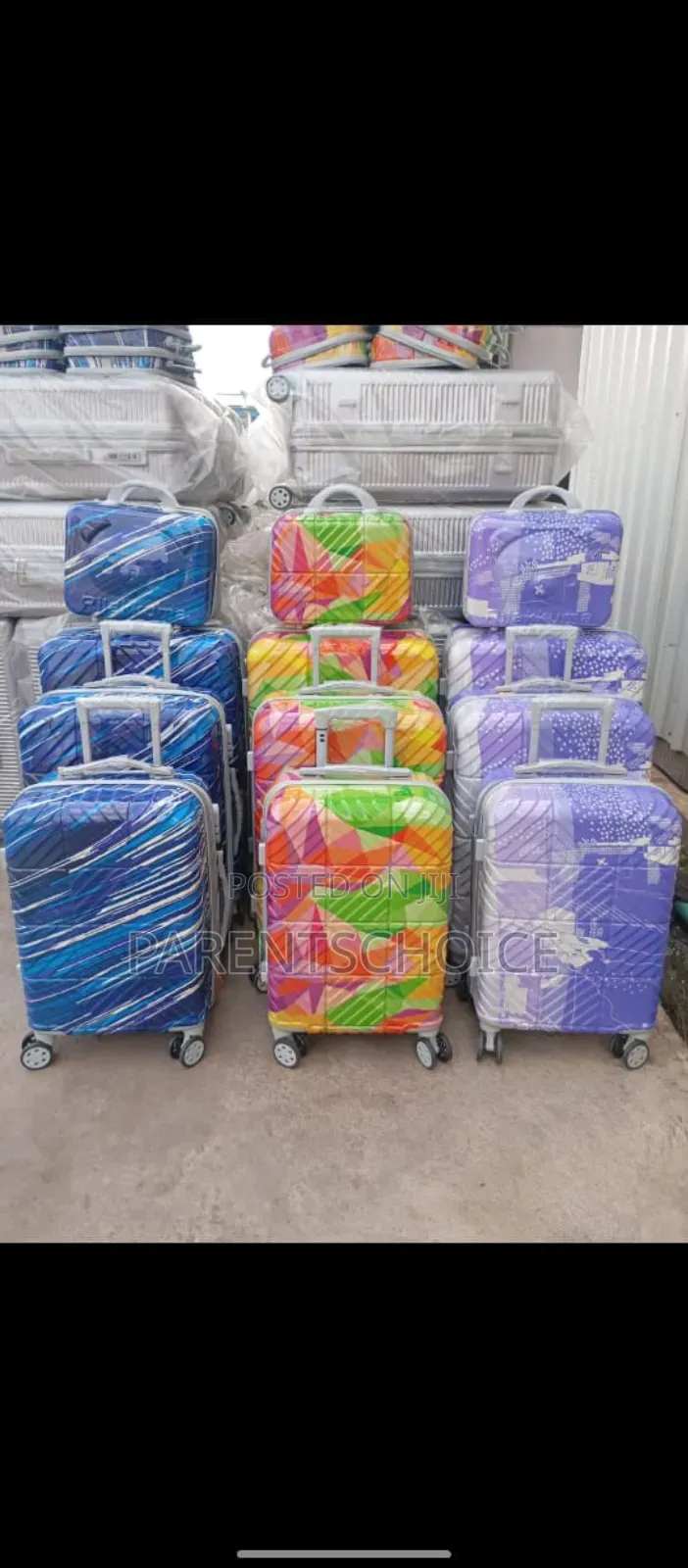 Hard Sided Printed Polycarbonate Cabin Check-in Luggage Trolley Bag