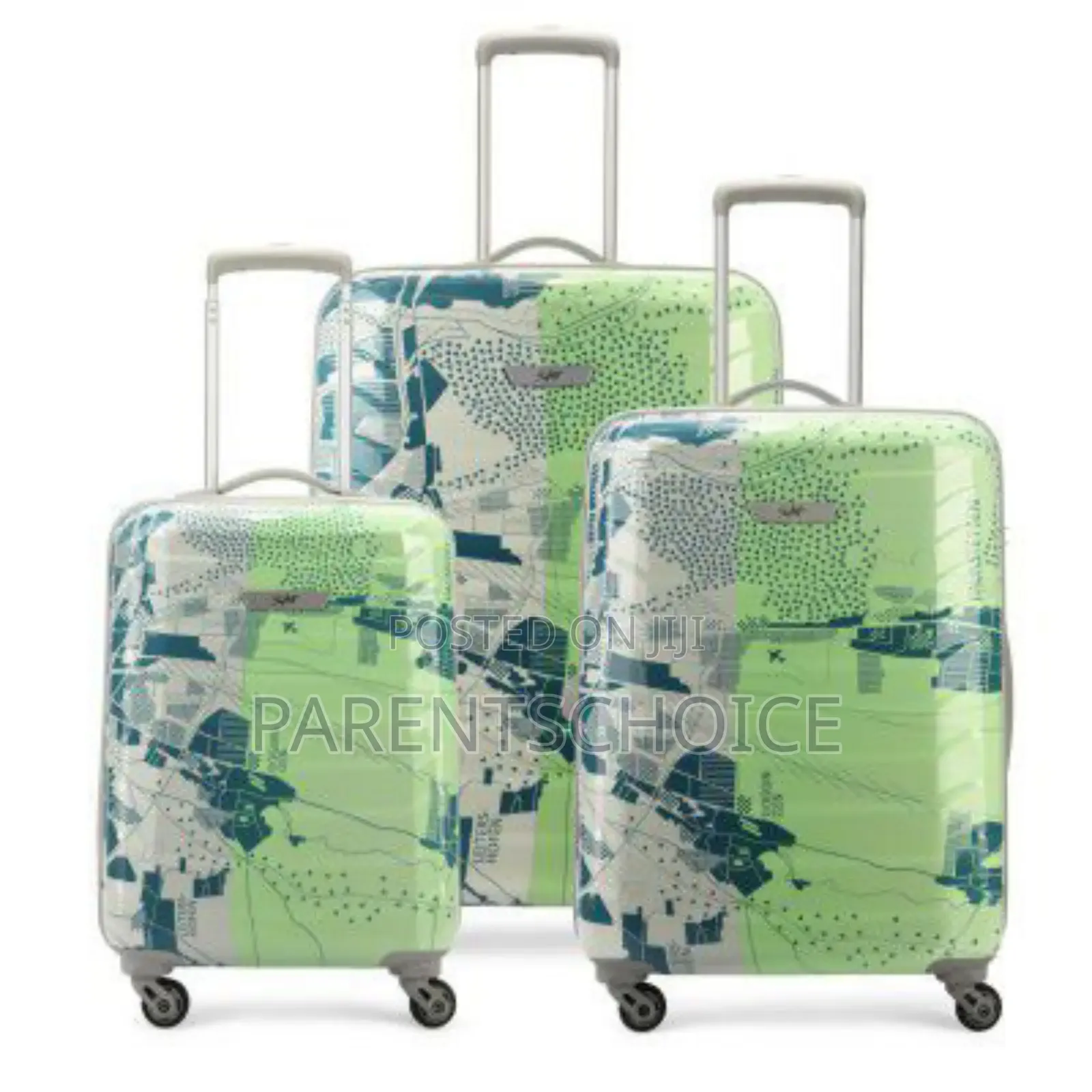 Hard Sided Printed Polycarbonate Cabin Check-in Luggage Trolley Bag