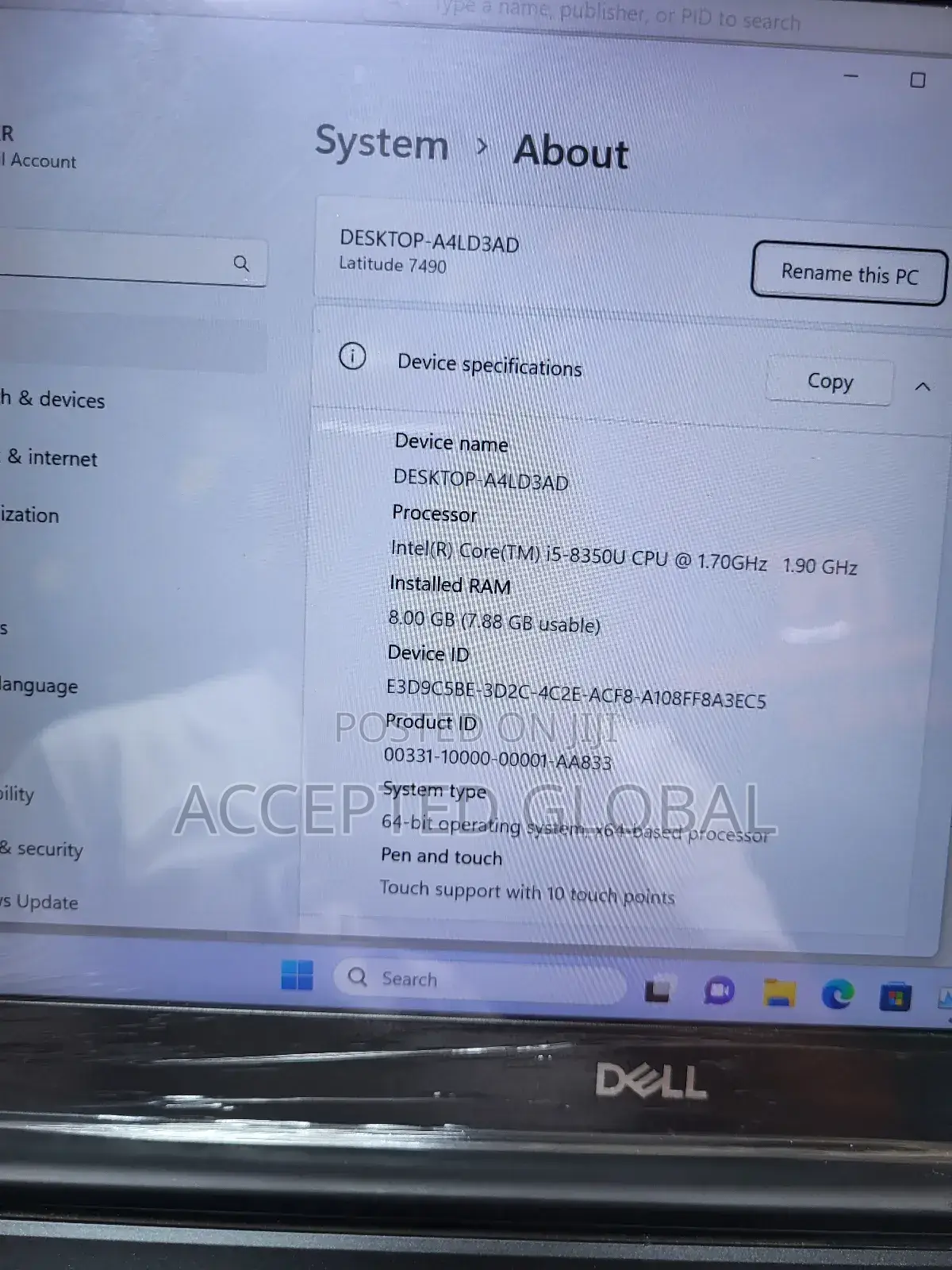 Laptop Dell Latitude 7490 8GB Intel Core i5 SSD 256GB