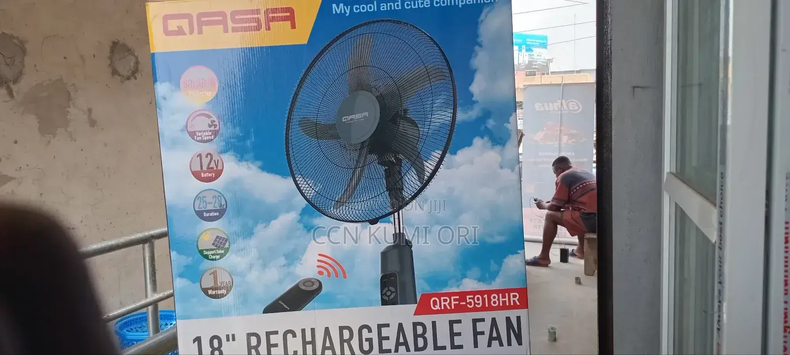 Qasa 18-inch Rechargeable Fan . Qrf5918hr ,Ac/Dc