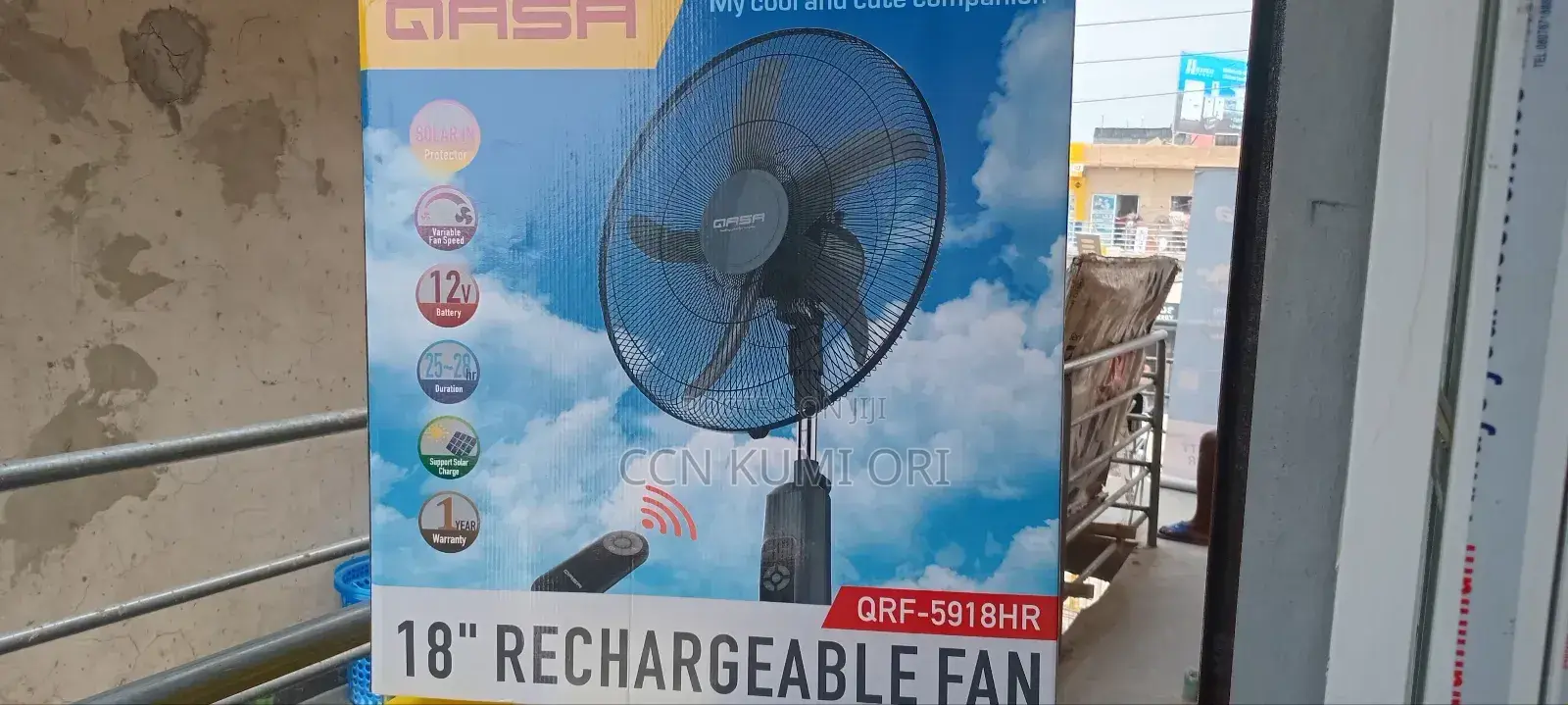 Qasa 18-inch Rechargeable Fan . Qrf5918hr ,Ac/Dc
