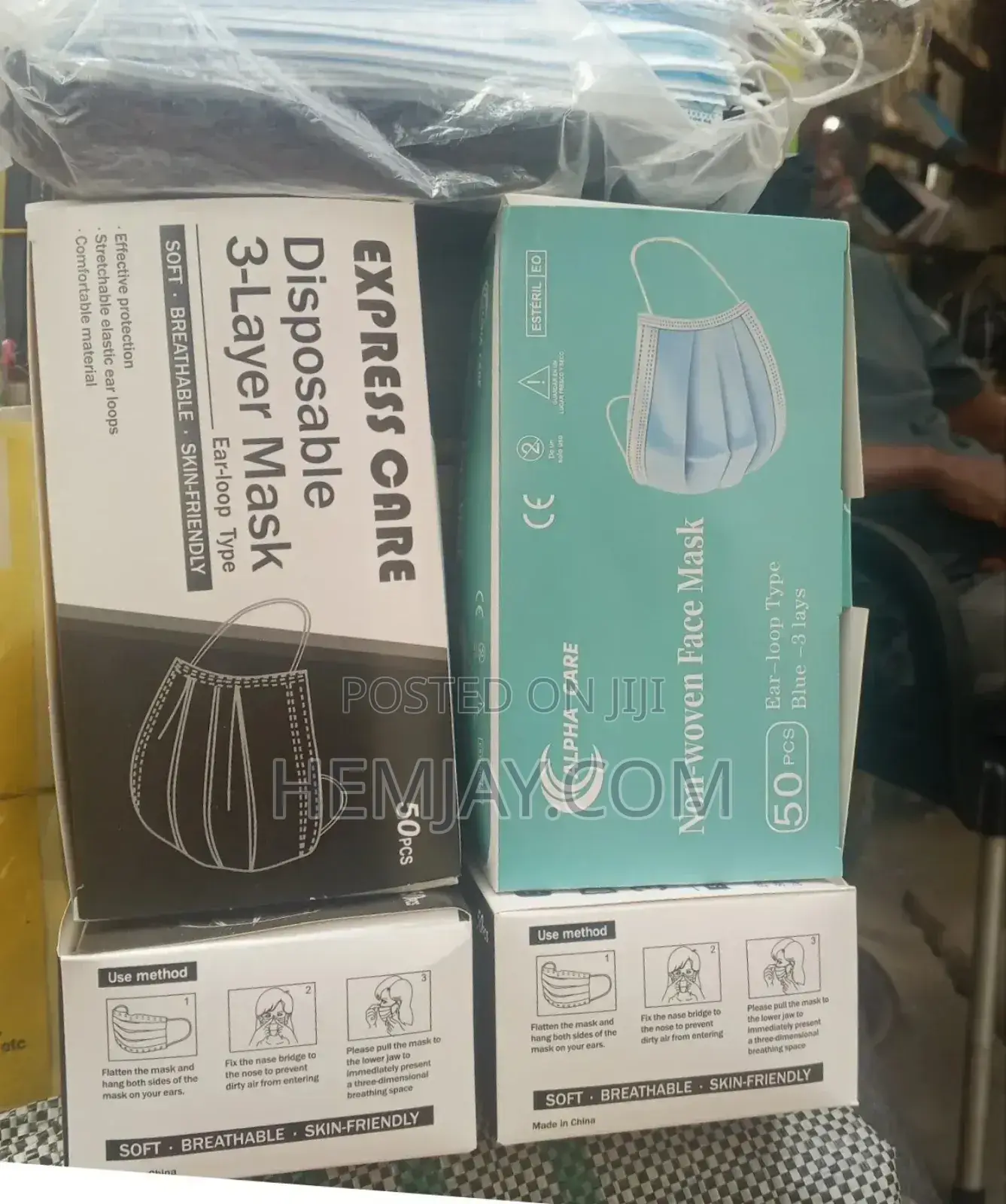 One Pack Of Black And One Of Blue Nosemask (50pcs In Each)