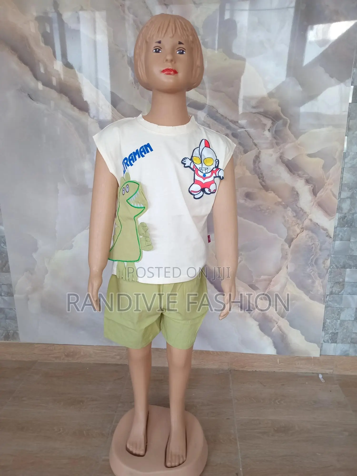 Dinosaur Kid Set [Cream/Green]