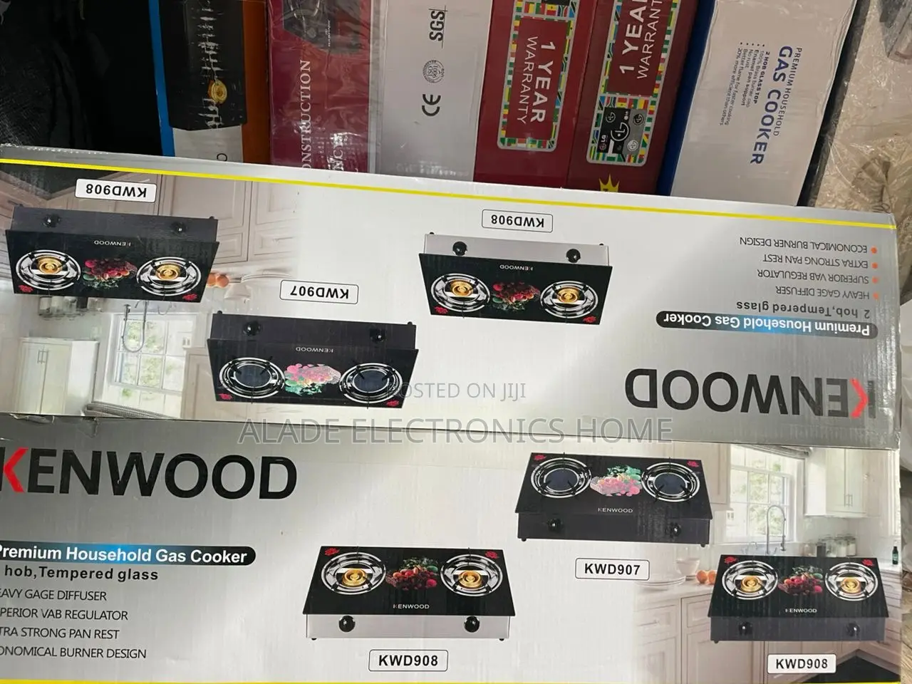 Kenwood Table Glass Top Premium Gas Cooker (2yrs Waranty)