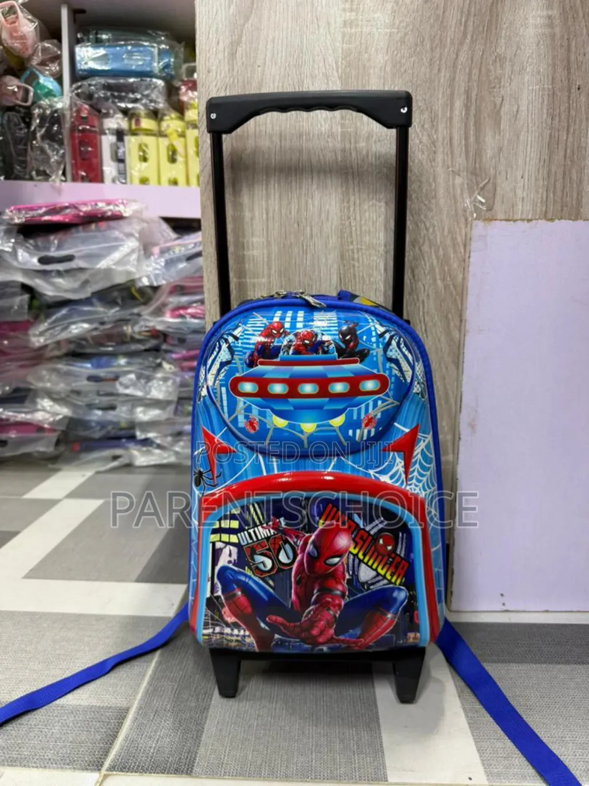 3d Embossed School Trolley Bag Large School Bag for Boy