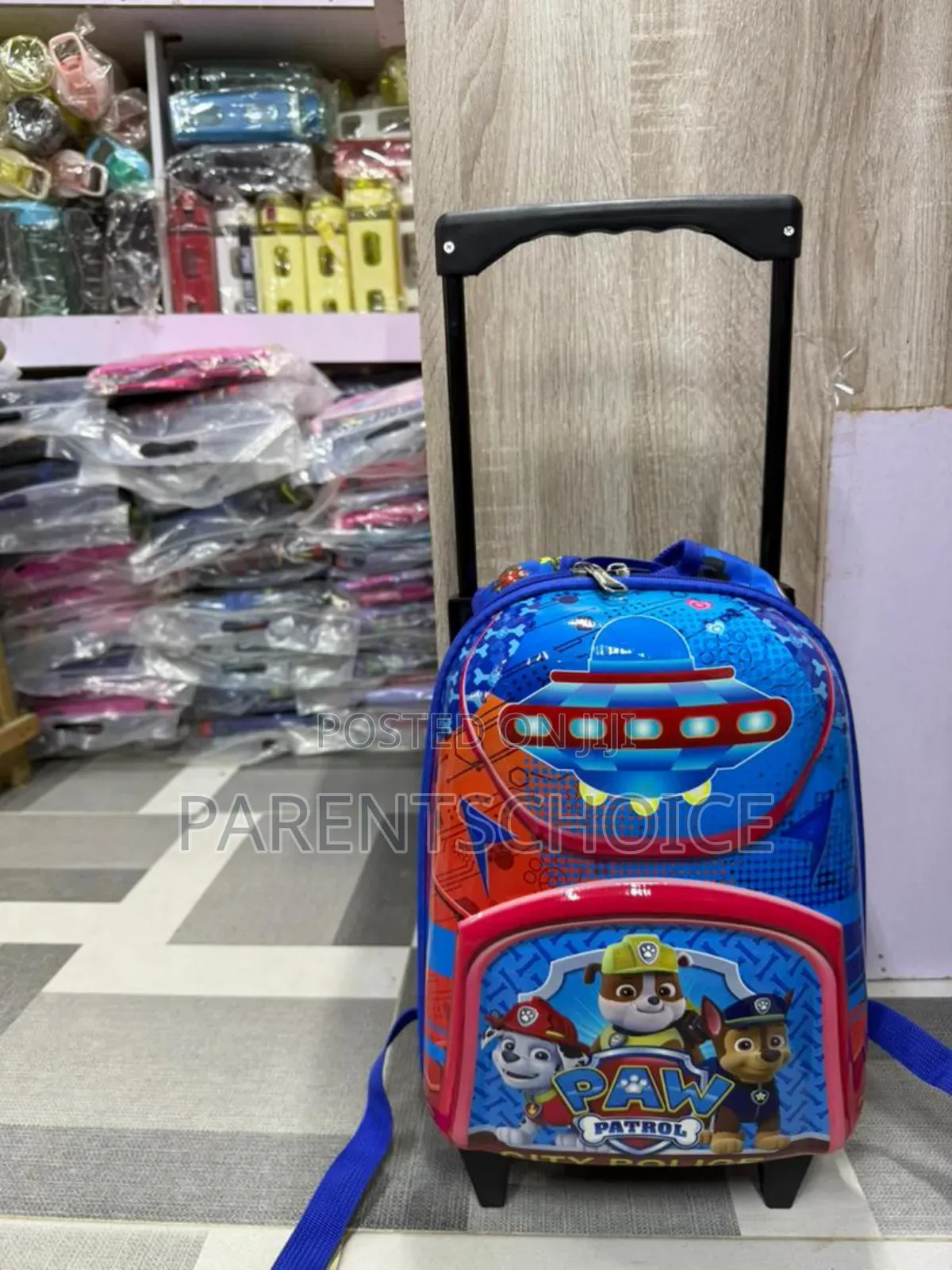 3d Embossed School Trolley Bag Large School Bag for Boy
