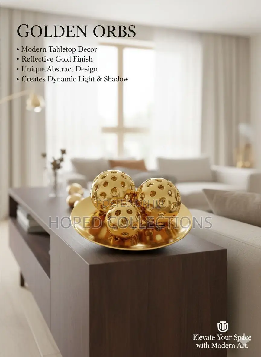 Modern Table Golden Orbs Decor