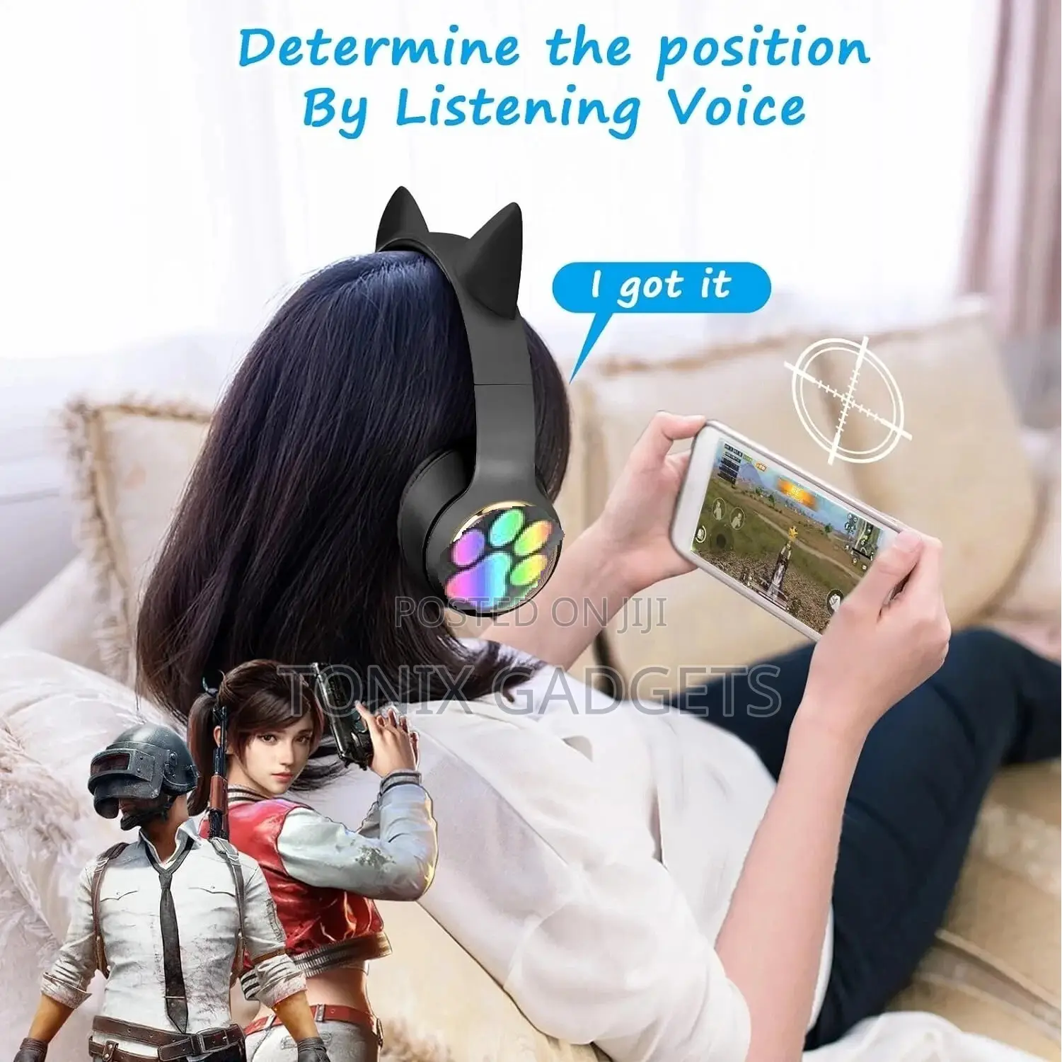 Premium Wireless Cat Headset With RGB Light