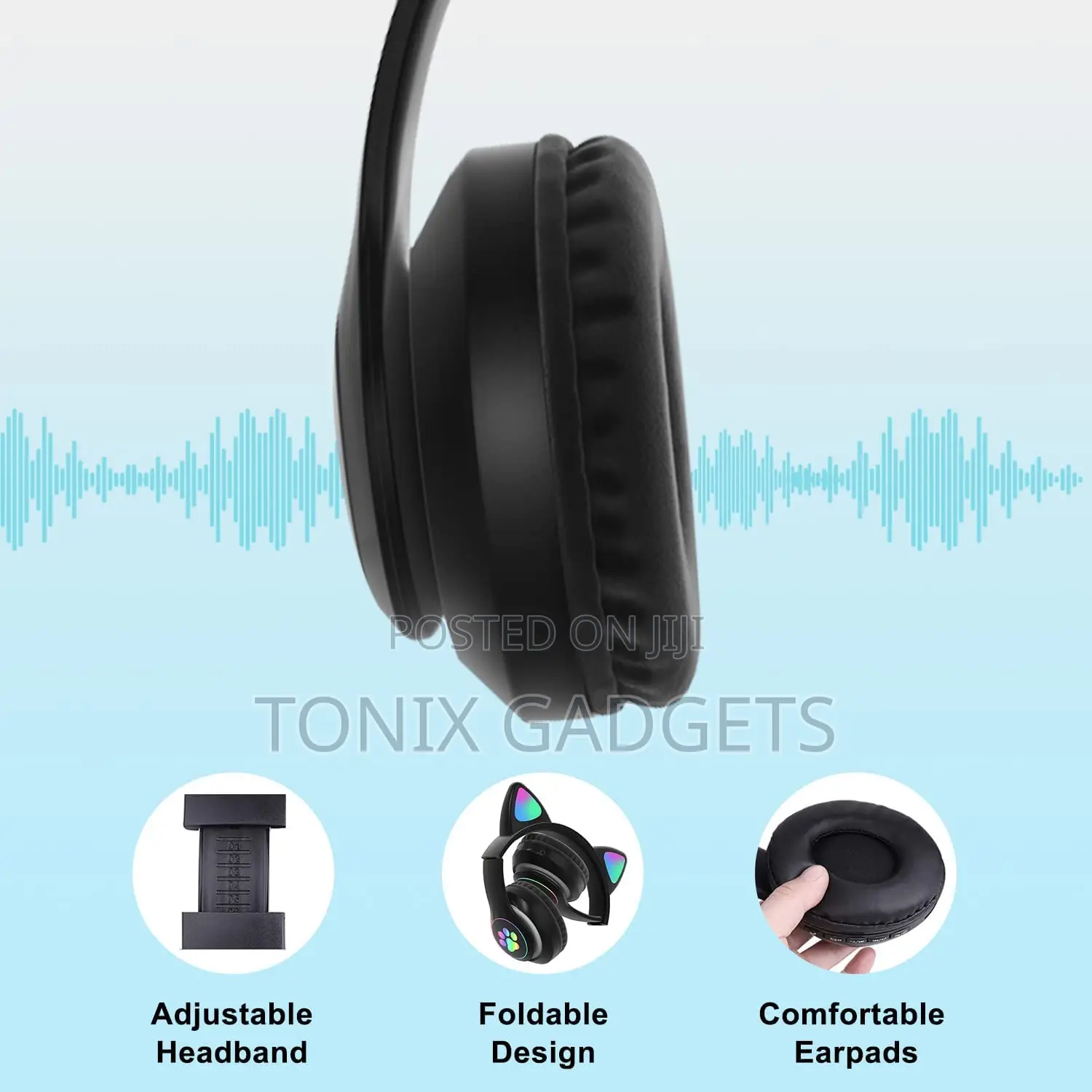 Premium Wireless Cat Headset With RGB Light