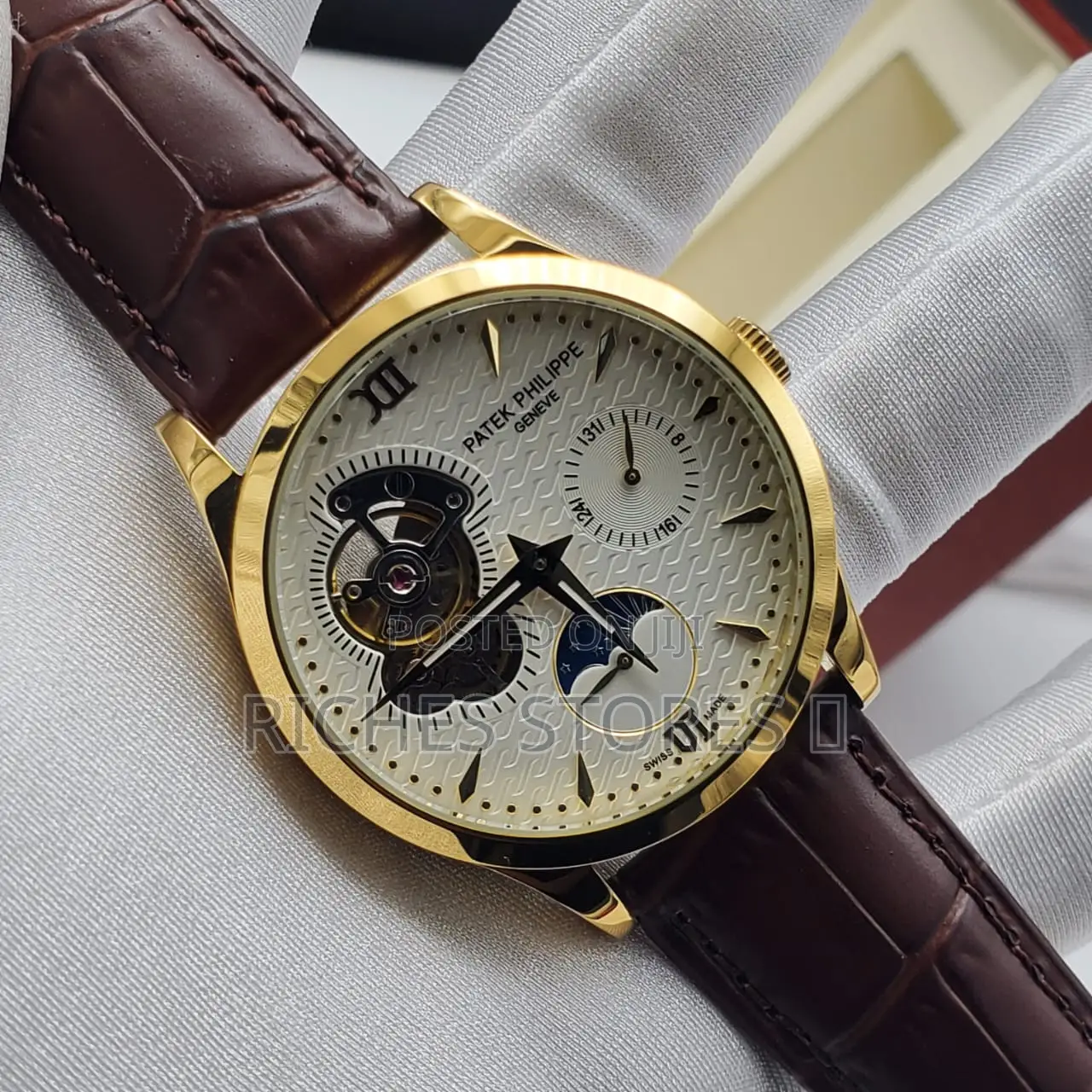 Patek Phillipe Premium Leather Tourbillion Watch