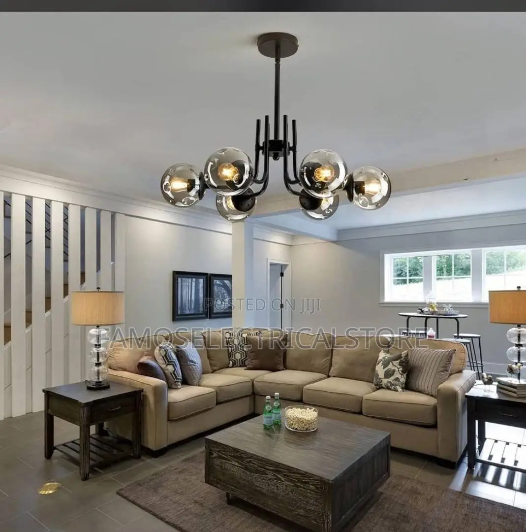 Modern Black Glass Globe Chandelier Ceiling Light