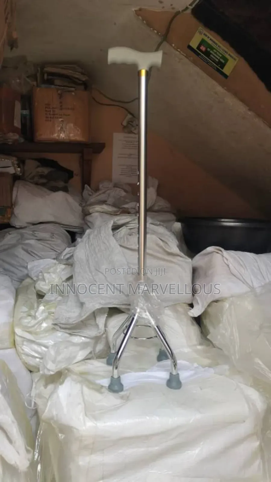 Silver Stand Quadripod Walking Stick