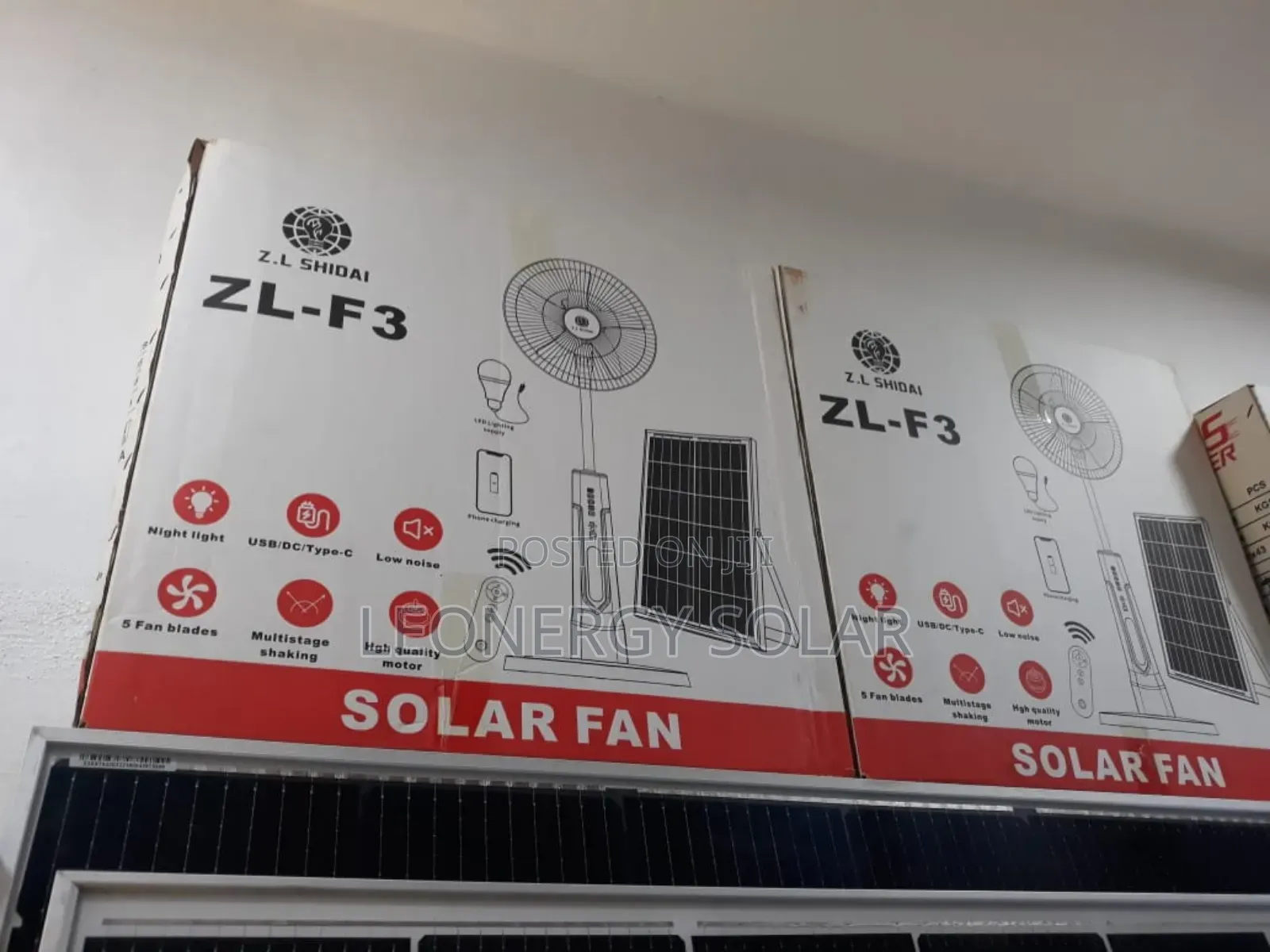 Z.L Solar Rechargeable Standing Fan