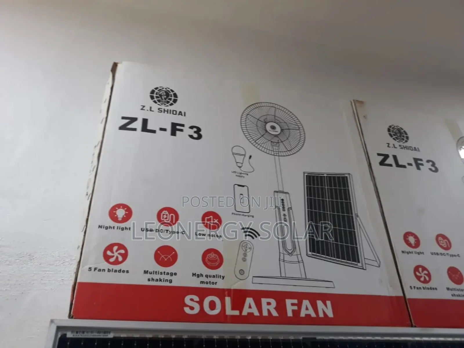 Z.L Solar Rechargeable Standing Fan