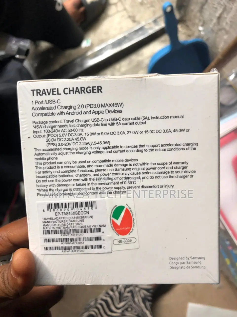 Samsung 45w Super Fast Charger 2.0 (With C to C Cable)