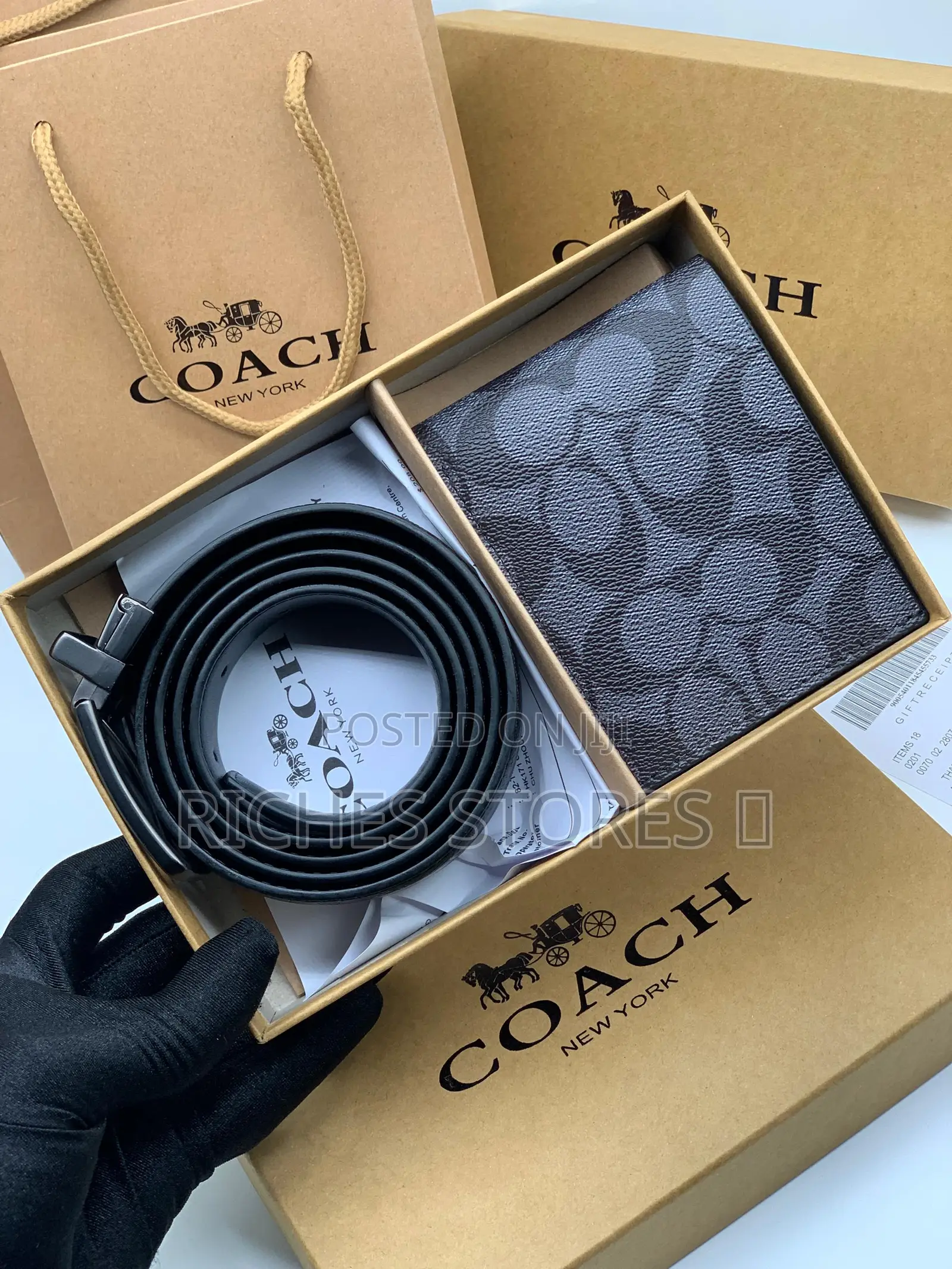Coach Wallet and Belt Men Set