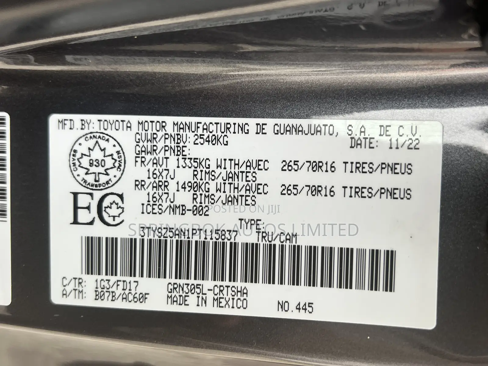 Toyota Tacoma TRD Off Road Access Cab 6' Bed V6 AT 2023 Gray