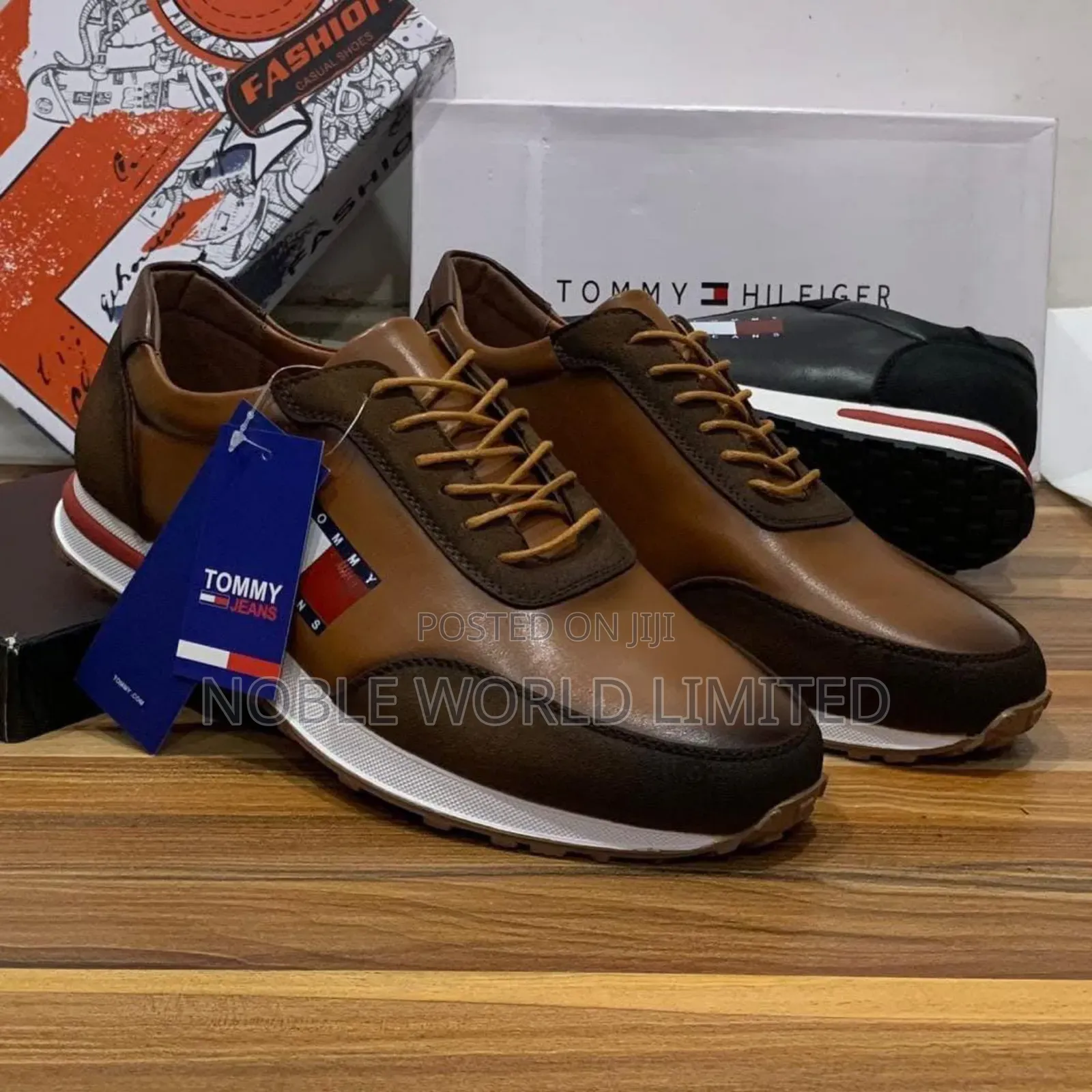 Tommy Hilfiger Black/Brown Sneakers /Shoes Abl 5r