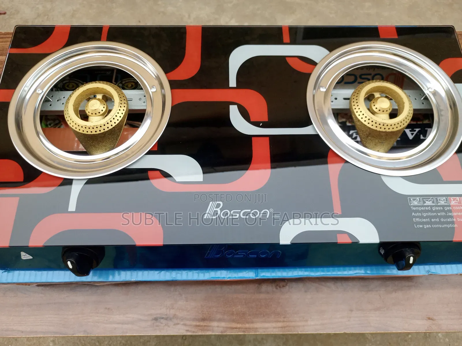 Boscon 2-Burner Glass Gas Cooker – Fast Gas-Saving
