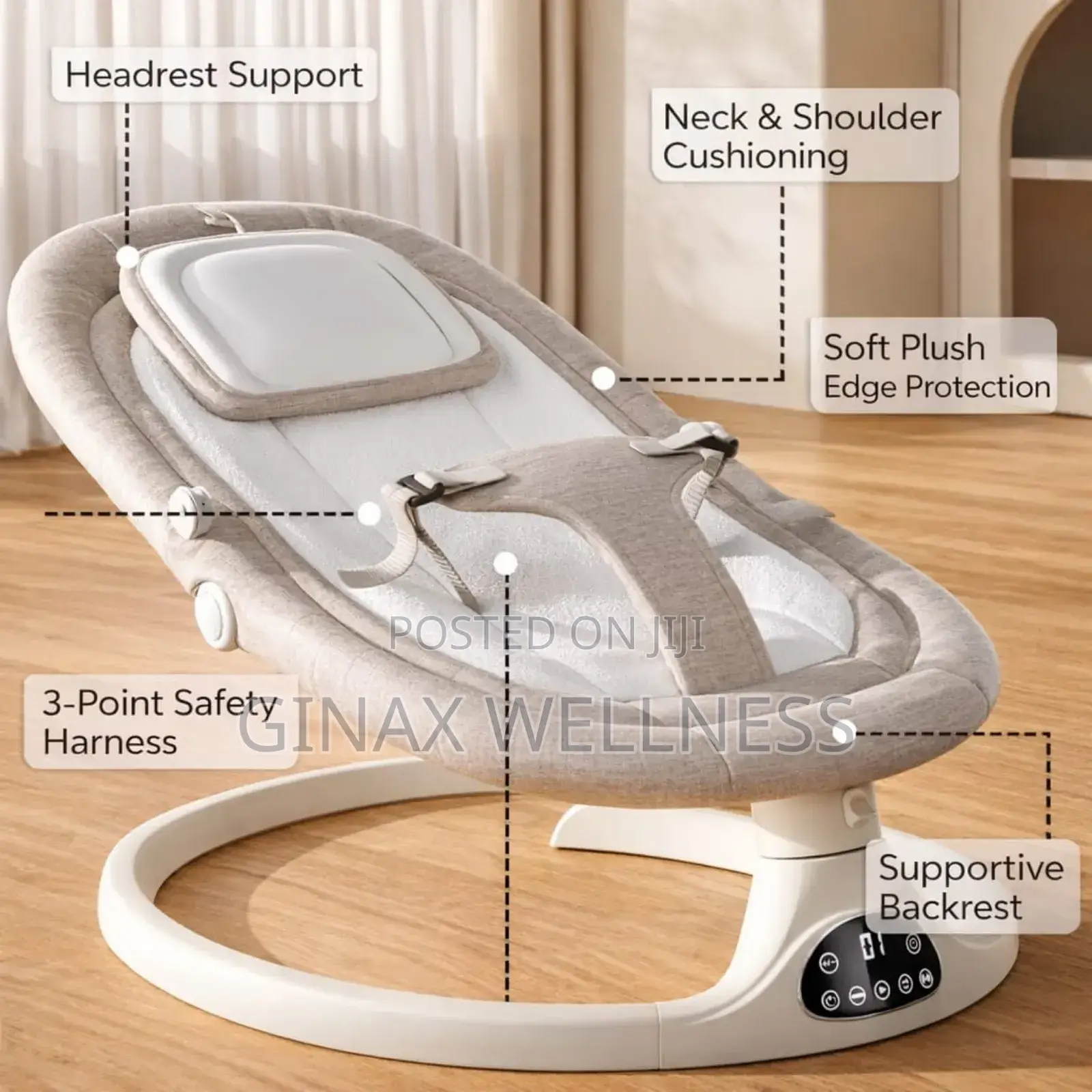 3-in-1 Smart Baby Rocker With Rocking, Lounging and Sitting Modes