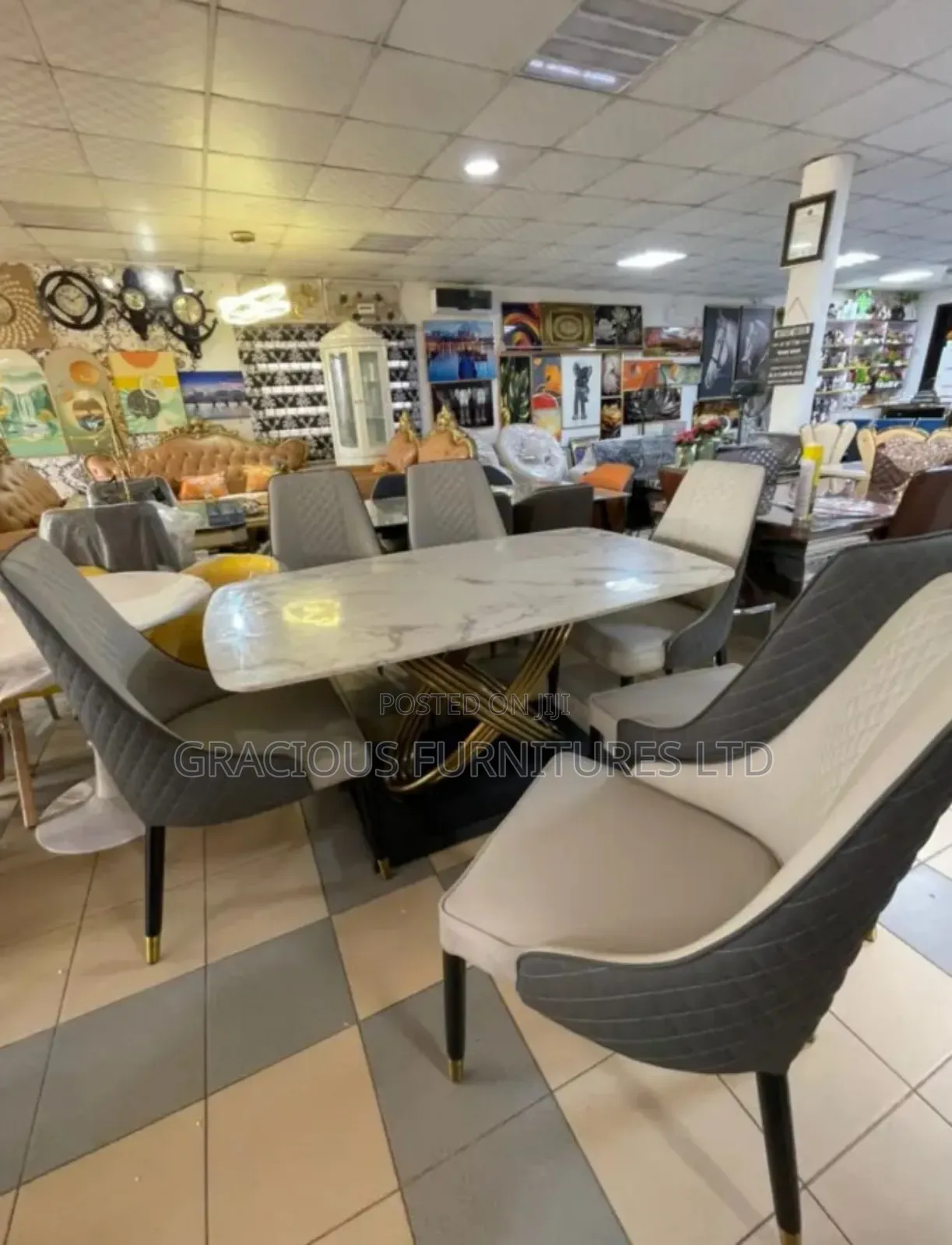 6 Seater Luxury Marble Dining Set