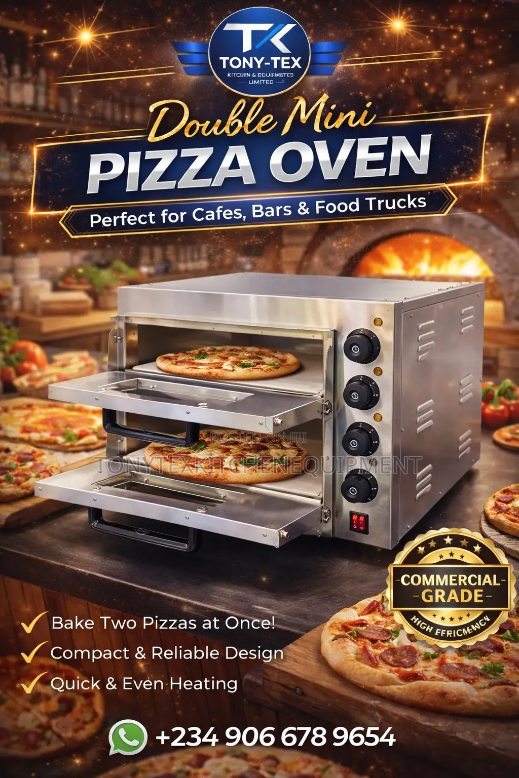Commercial Double Deck Pizza Oven (Mini Size)