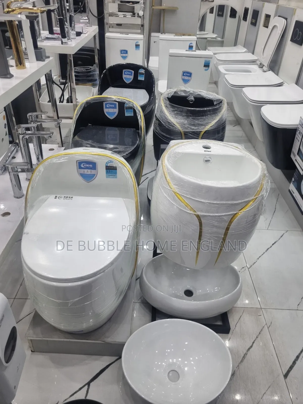 Executive Water Closet White and Gold Line