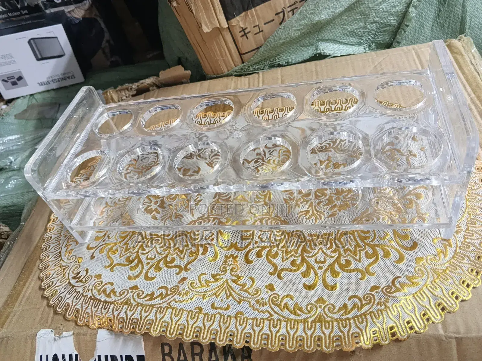 Quality Acrylic 12 Holes Tequila Rack With Side Handle
