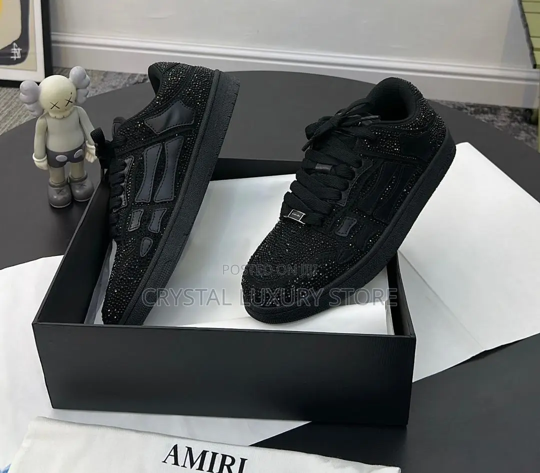 Amiri Quality Luxury Men Black Studded Sneakers