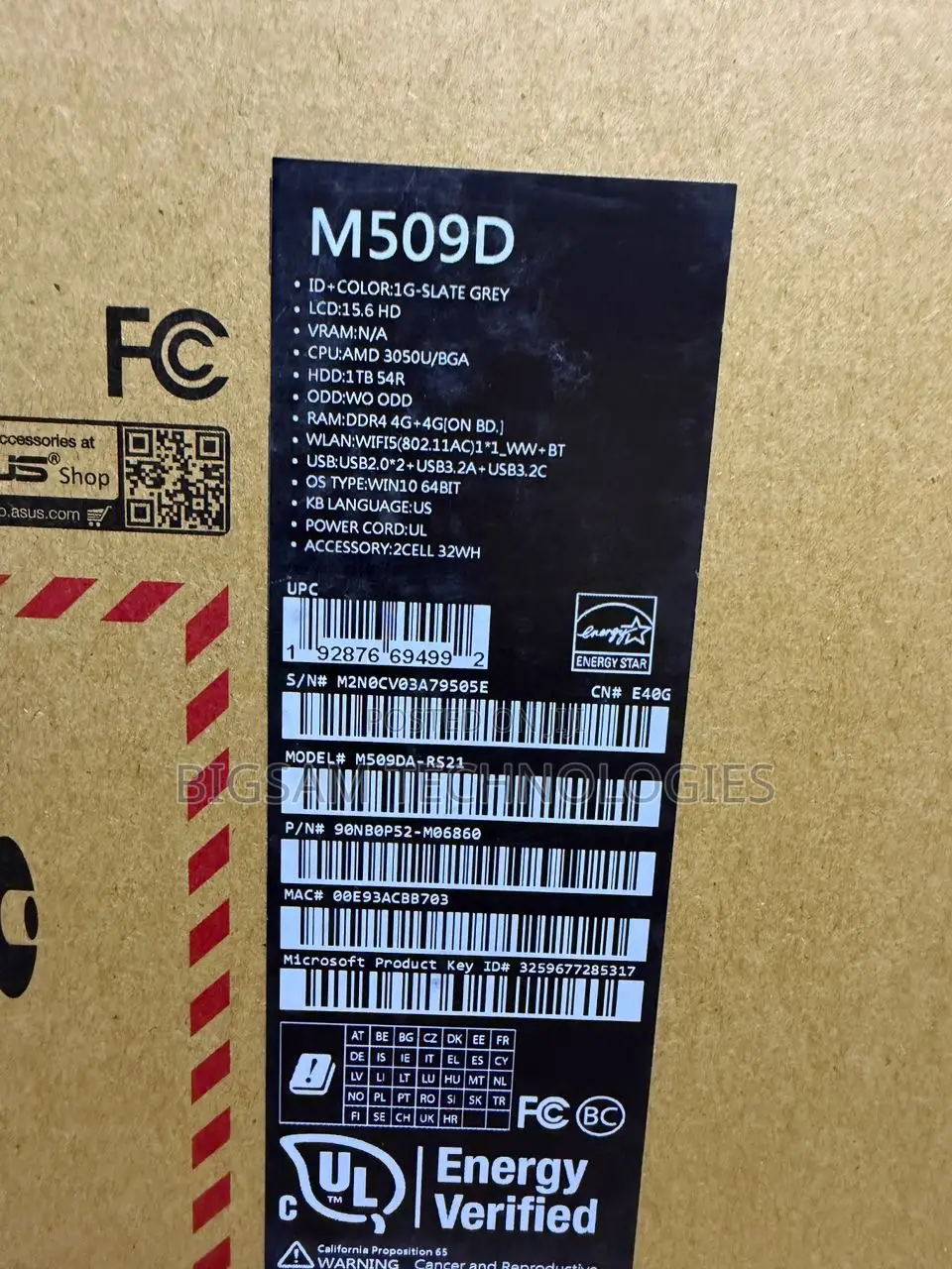 New Laptop Asus M50SA 16GB Intel Core i7 SSD 1T
