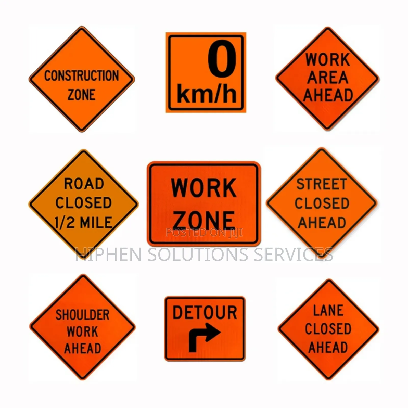 Road Hazard Warning Construction Signs Lagos.