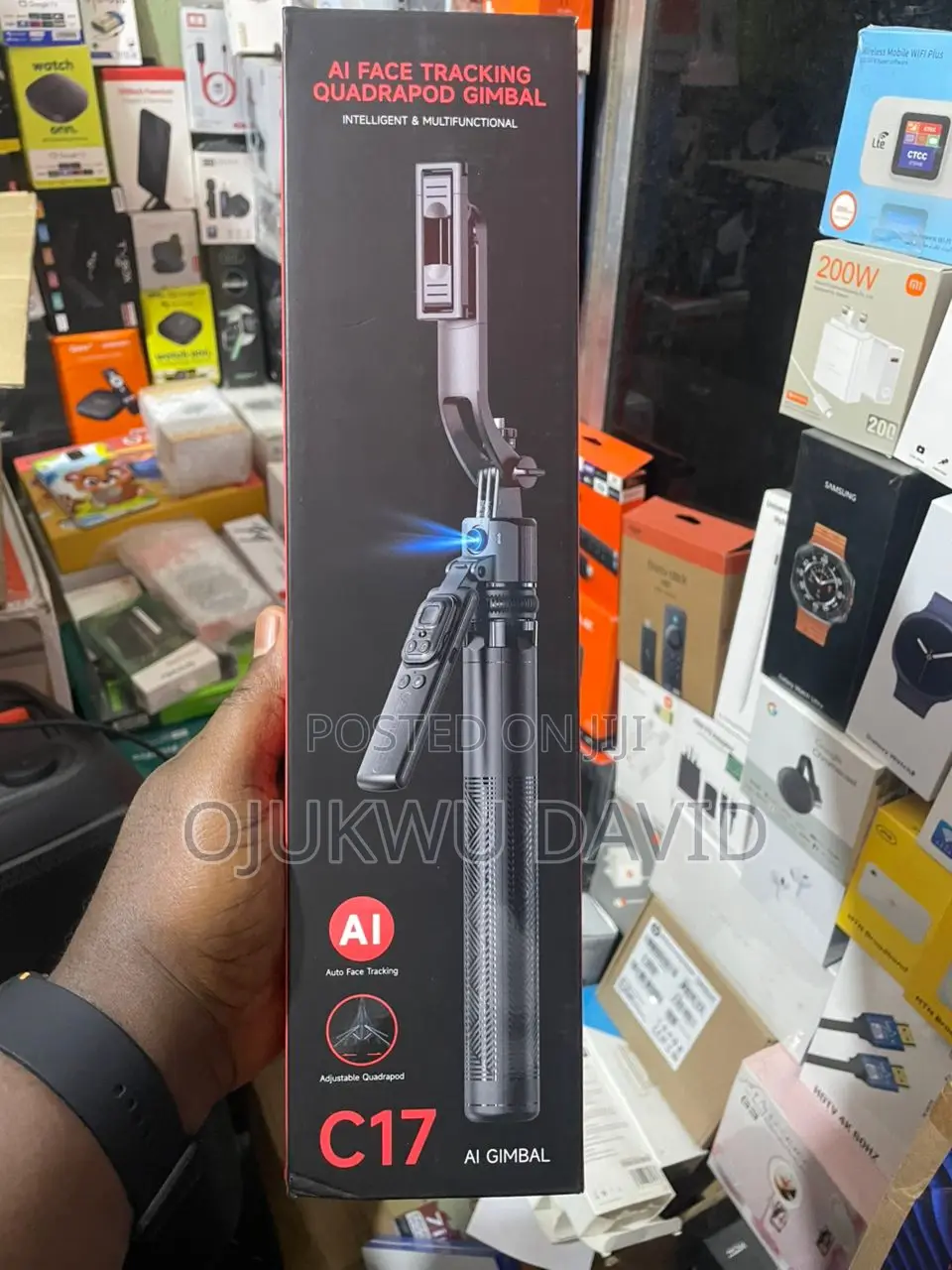 Auto Face Tracking Quadrapod Ai Gimbal Monopod Selfie Stick Trip