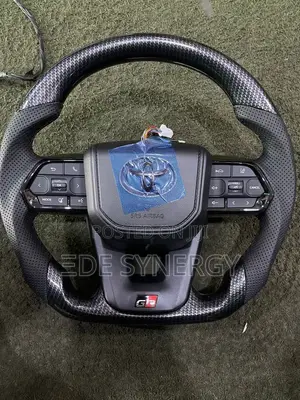 Toyota Gr Sport Style Steering Wheel With a Carbon Fiber Finish